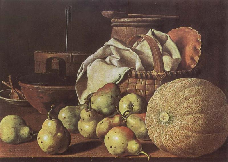 Melendez, Luis Eugenio Still-Life with Melon and Pears China oil painting art